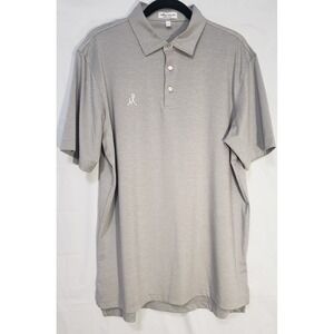 PETER MILLAR Summer Comfort Stretch Polo Golf Shirt Lg Solid Gray Embroidered M